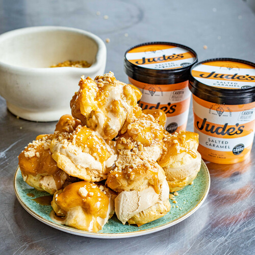 Salted Caramel Profiteroles The Scoop Jude S Ice Cream